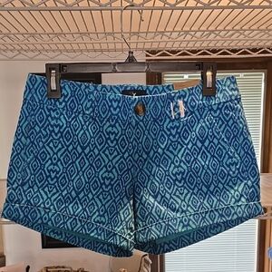 American Eagle Blue Patterned Women Shorts Nwt
